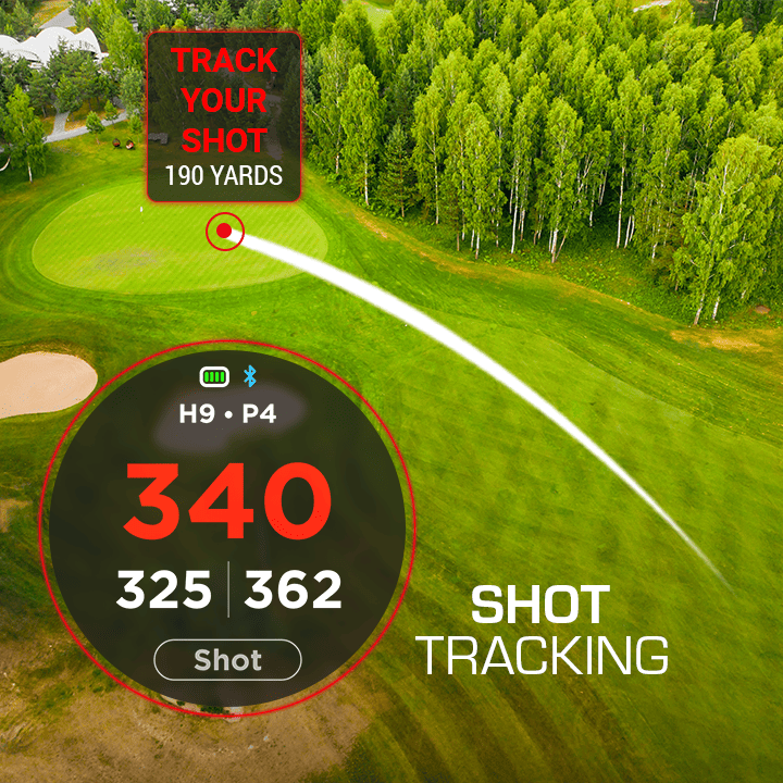 Watch+ shot tracking screen showing 190 yards